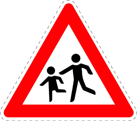1 pièce panneau de signalisation "Enfants (installation droite)" 20-70 cm F-Verk-136-10