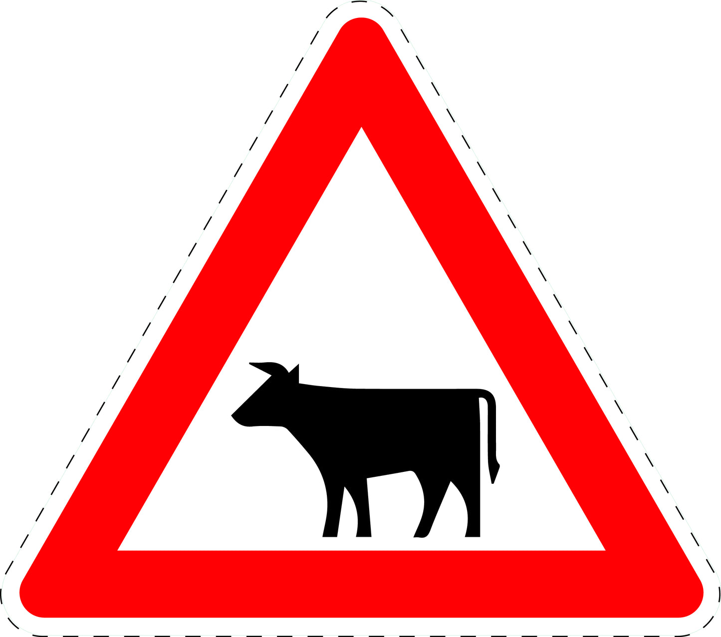 1 pièce panneau de signalisation "Bétail, animaux (installation droite)" 2-15 cm F-Verk-140-10