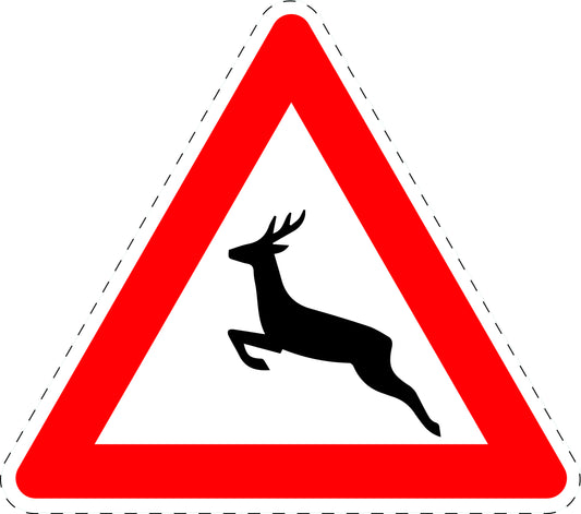 1 pièce panneau de signalisation "Traversée d’animaux sauvages (installation droite)" 2-15 cm F-Verk-142-10