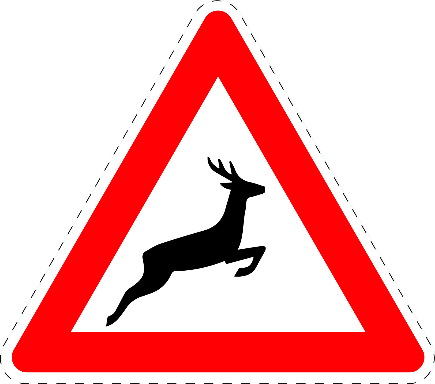 1 pièce panneau de signalisation "Traversée d’animaux sauvages (installation gauche)" 20-70 cm F-Verk-142-20