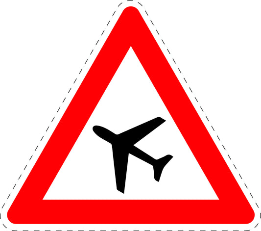 1 pièce panneau de signalisation "Avions volant bas (installation droite)" 2-15 cm F-Verk-144-10