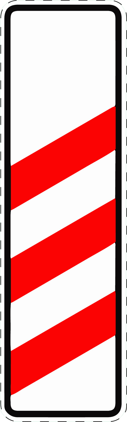 1 pièce panneau de signalisation "Panneau d’avertissement à trois bandes sans indication de distance (installation droite)" 20–70 cm F-Verk-157-10