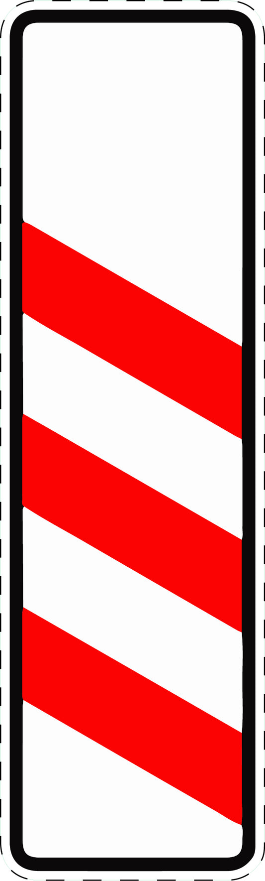 1 pièce panneau de signalisation "Panneau d’avertissement à trois bandes sans indication de distance (installation gauche)" 20–70 cm F-Verk-157-20