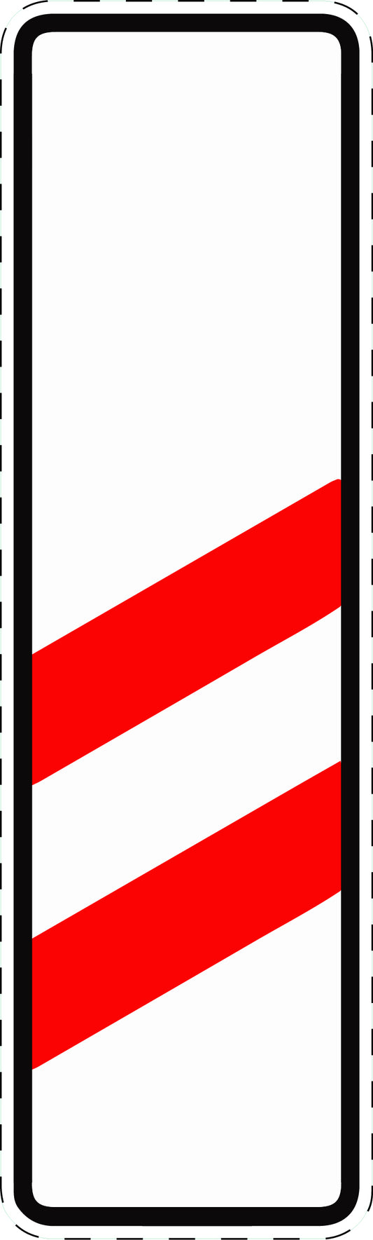 1 pièce panneau de signalisation "Panneau d’avertissement à deux bandes sans indication de distance (installation droite)" 2–15 cm F-Verk-159-10