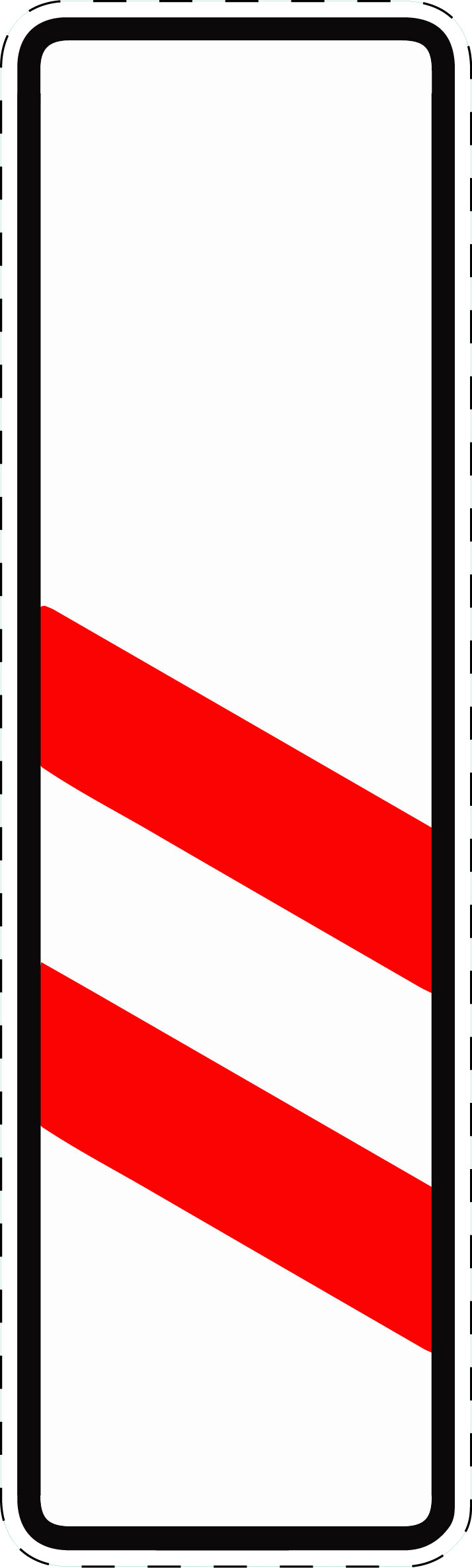 1 pièce panneau de signalisation "Panneau d’avertissement à deux bandes sans indication de distance (installation gauche)" 2–15 cm F-Verk-159-20