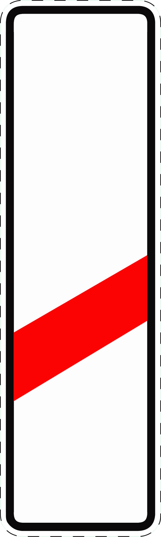 1 pièce panneau de signalisation "Panneau d’avertissement à une bande sans indication de distance (installation droite)" 2–15 cm F-Verk-162-10