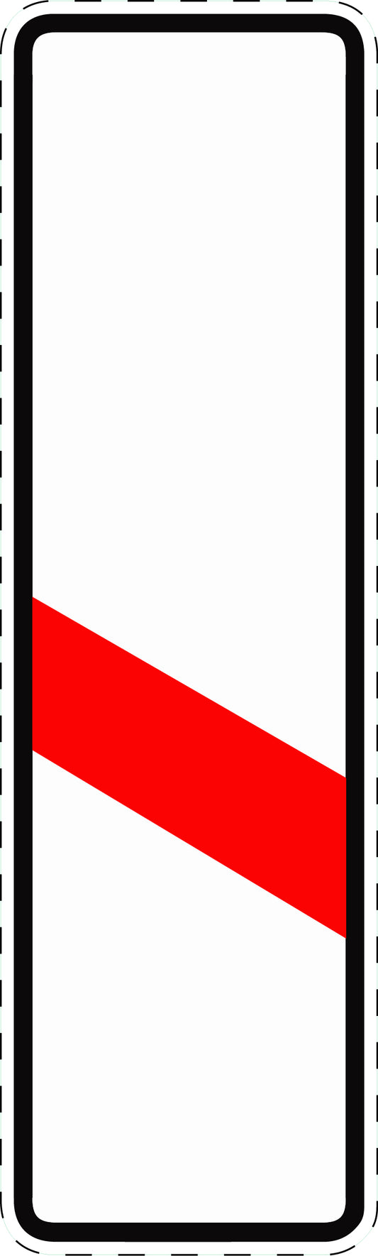 1 pièce panneau de signalisation "Panneau d’avertissement à une bande sans indication de distance (installation gauche)" 2–15 cm F-Verk-162-20