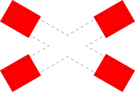 1 pièce panneau de signalisation "Croix de Saint-André horizontale" 2–15 cm F-Verk-201-52