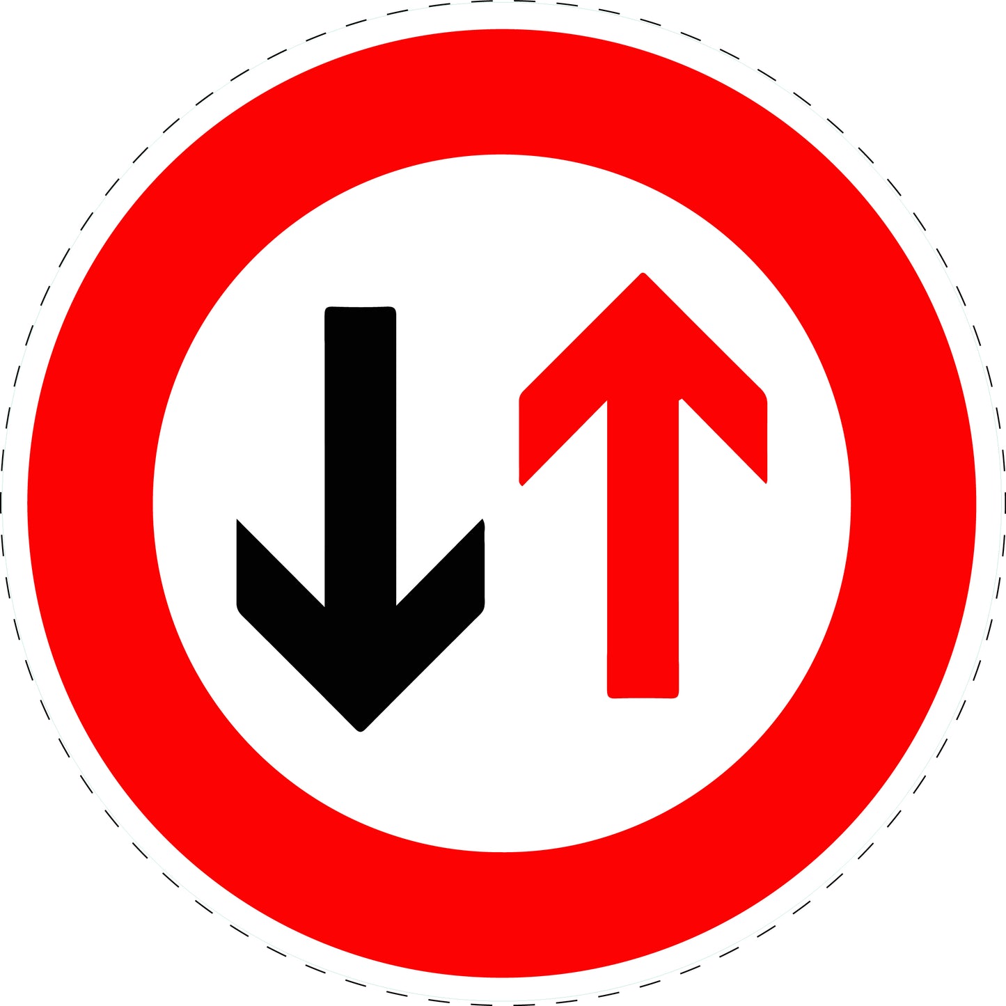 1 pièce panneau de signalisation "Priorité à la circulation en sens inverse" 2-15 cm - F-Verk-208