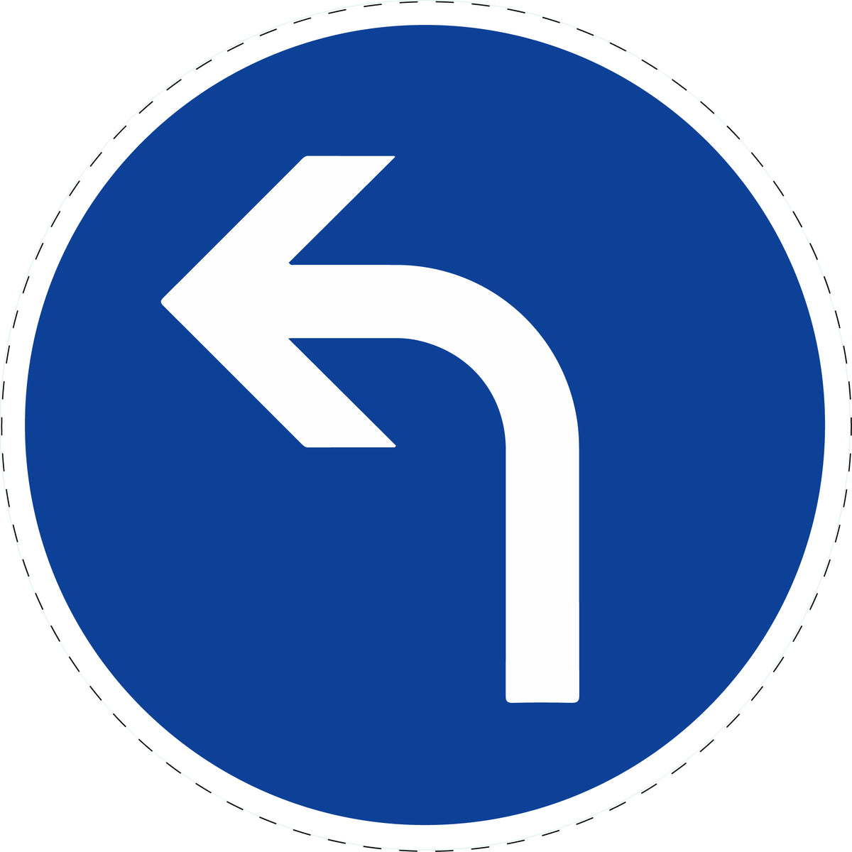 1 pièce panneau de signalisation "Direction obligatoire - gauche" (tourner à gauche obligatoire) 2-15 cm F-Verk-209-10