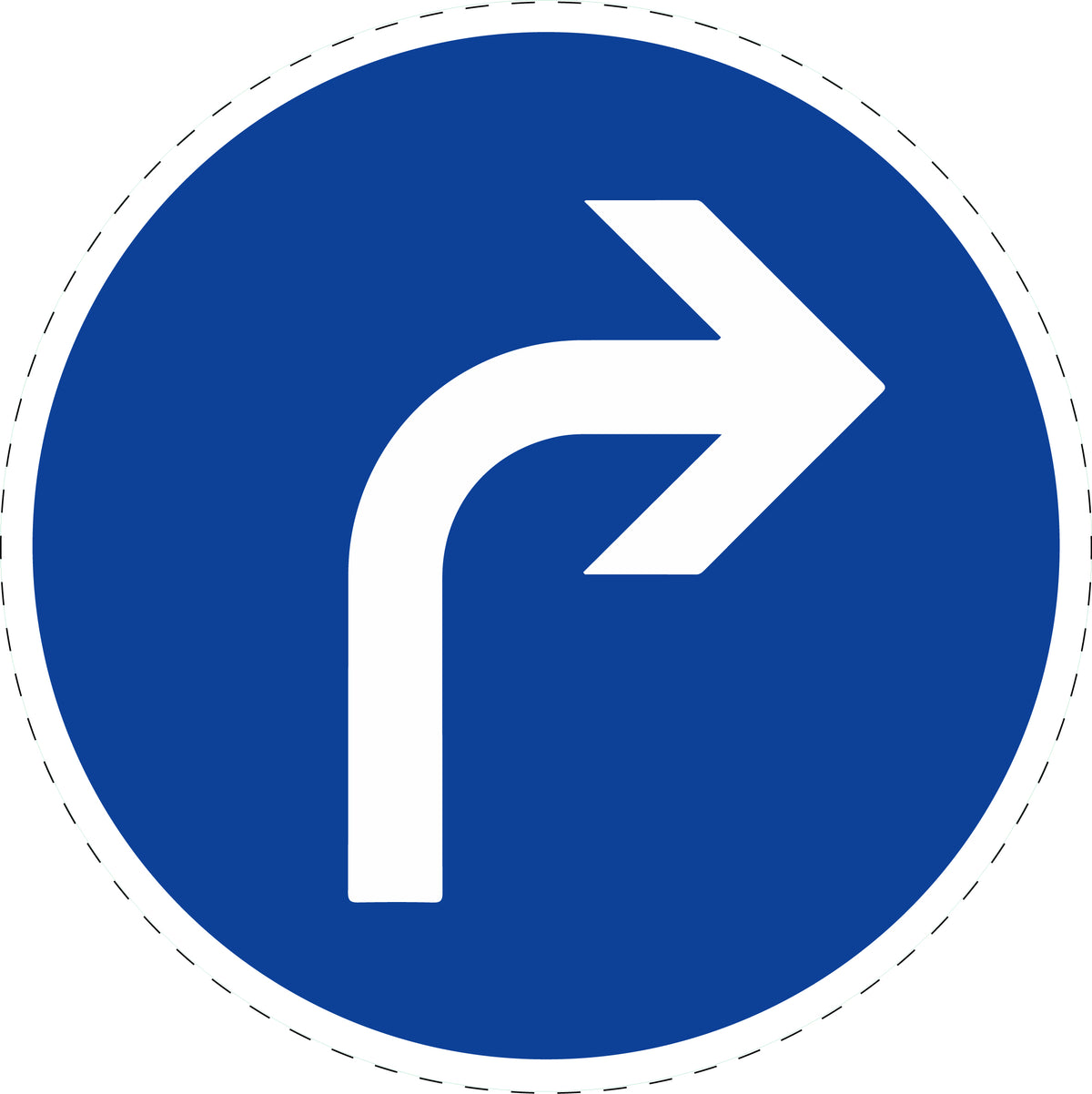 1 pièce panneau de signalisation "Direction obligatoire - droite" (tourner à droite obligatoire) 20-70 cm F-Verk-209-20