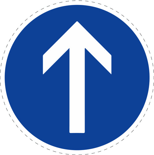 1 pièce panneau de signalisation "Direction obligatoire tout droit" 2-15 cm - F-Verk-209-30