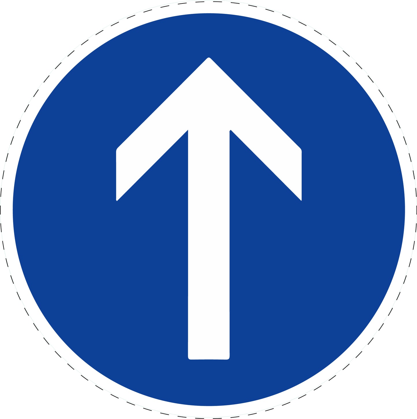 1 pièce panneau de signalisation "Direction obligatoire tout droit" 20-70 cm - F-Verk-209-30