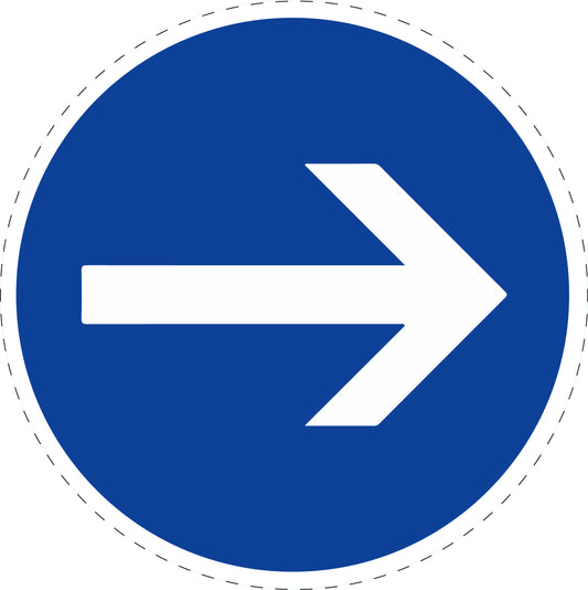 1 pièce panneau de signalisation "Obligation de tourner à droite" 2-15 cm - F-Verk-211-20