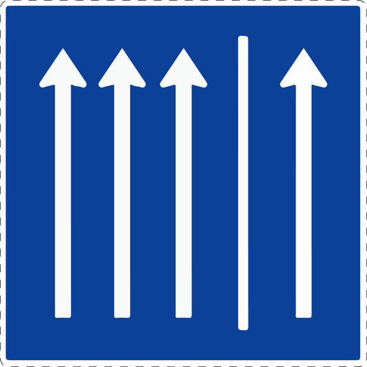 1 pièce panneau de signalisation "Conduite sur la bande d'arrêt d'urgence" 2-15 cm F-Verk-223.1-50