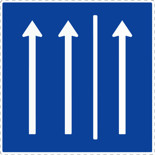 1 pièce panneau de signalisation "Conduite sur la bande d'arrêt d'urgence" 20-70 cm F-Verk-223.1