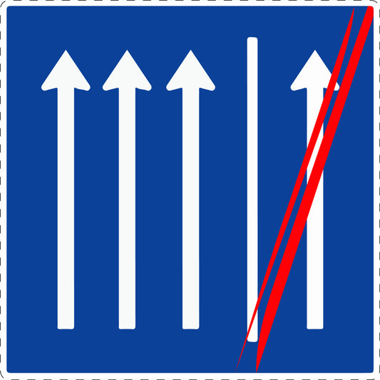1 pièce panneau de signalisation "Ne plus rouler sur la bande d'arrêt d'urgence" 2-15 cm F-Verk-223.2-50