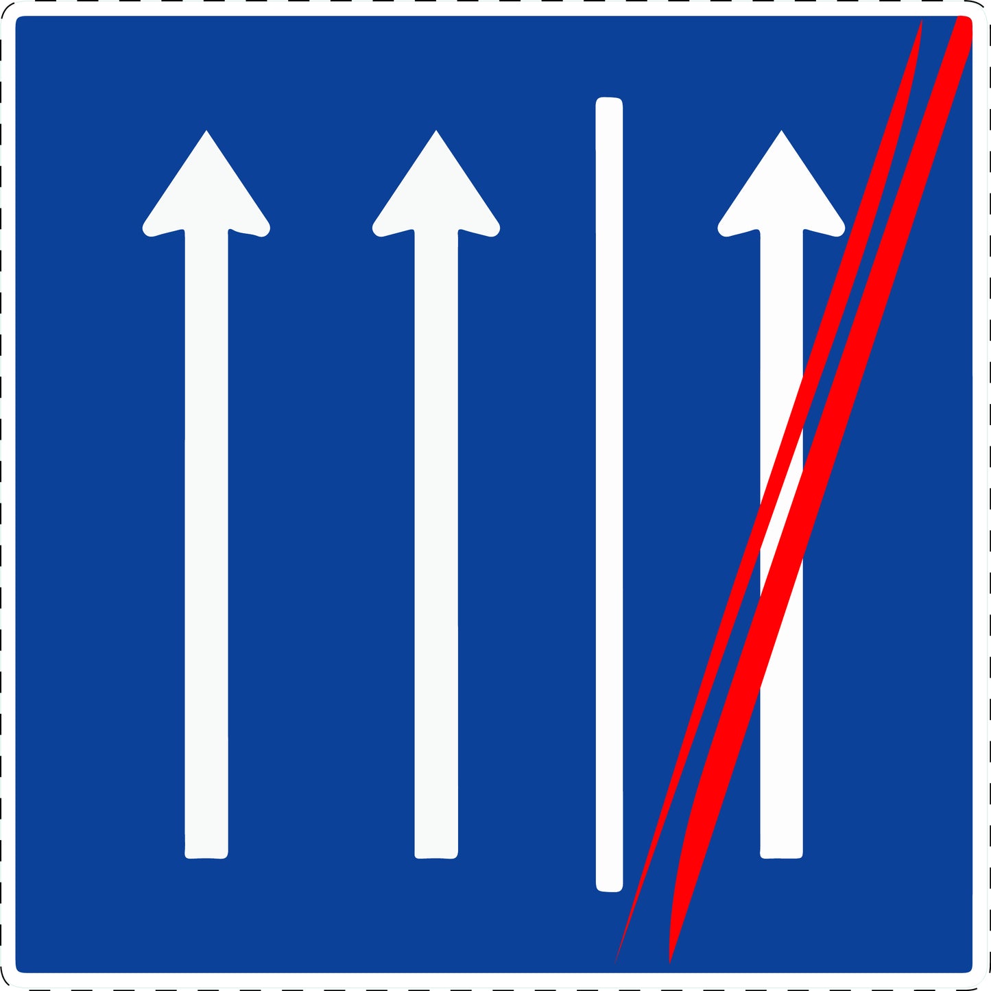 1 pièce panneau de signalisation "Ne plus rouler sur la bande d'arrêt d'urgence" 2-15 cm F-Verk-223.2