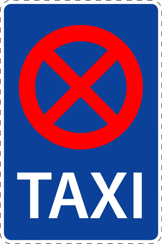 1 pièce panneau de signalisation "Station de taxi" 2-15 cm - F-Verk-229