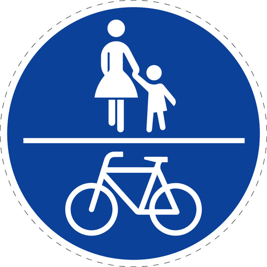 1 pièce panneau de signalisation "Chemin partagé piétons et cyclistes" 20-70 cm - F-Verk-240