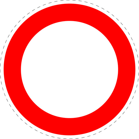 1 pièce panneau de signalisation "Interdiction à tous les véhicules" 20-70 cm - F-Verk-250