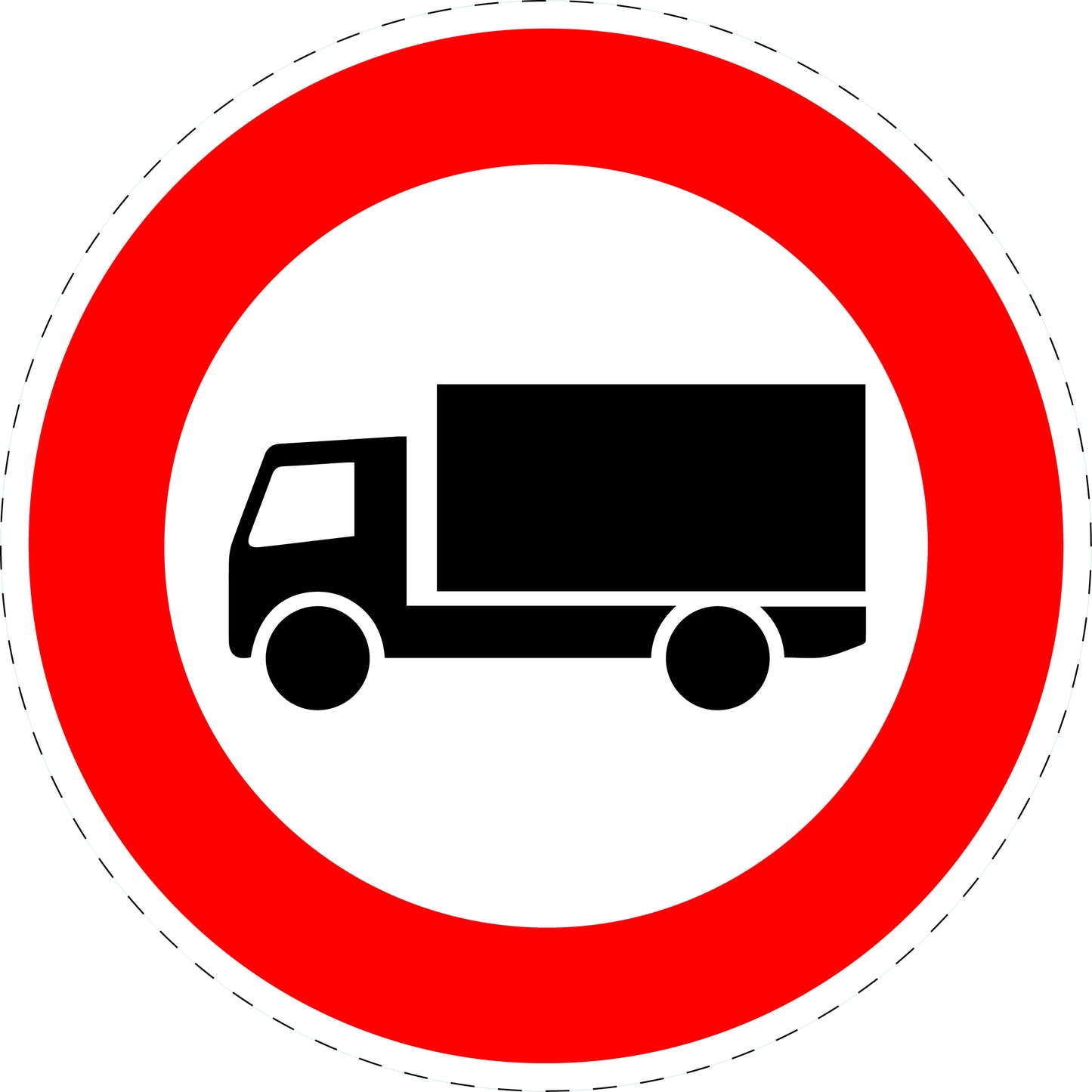 1 pièce panneau de signalisation "Interdiction aux véhicules motorisés de plus de 3,5t (sauf voitures et bus)" 2-15 cm - F-Verk-253