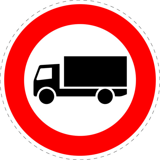 1 pièce panneau de signalisation "Interdiction aux véhicules motorisés de plus de 3,5t (sauf voitures et bus)" 20-70 cm - F-Verk-253