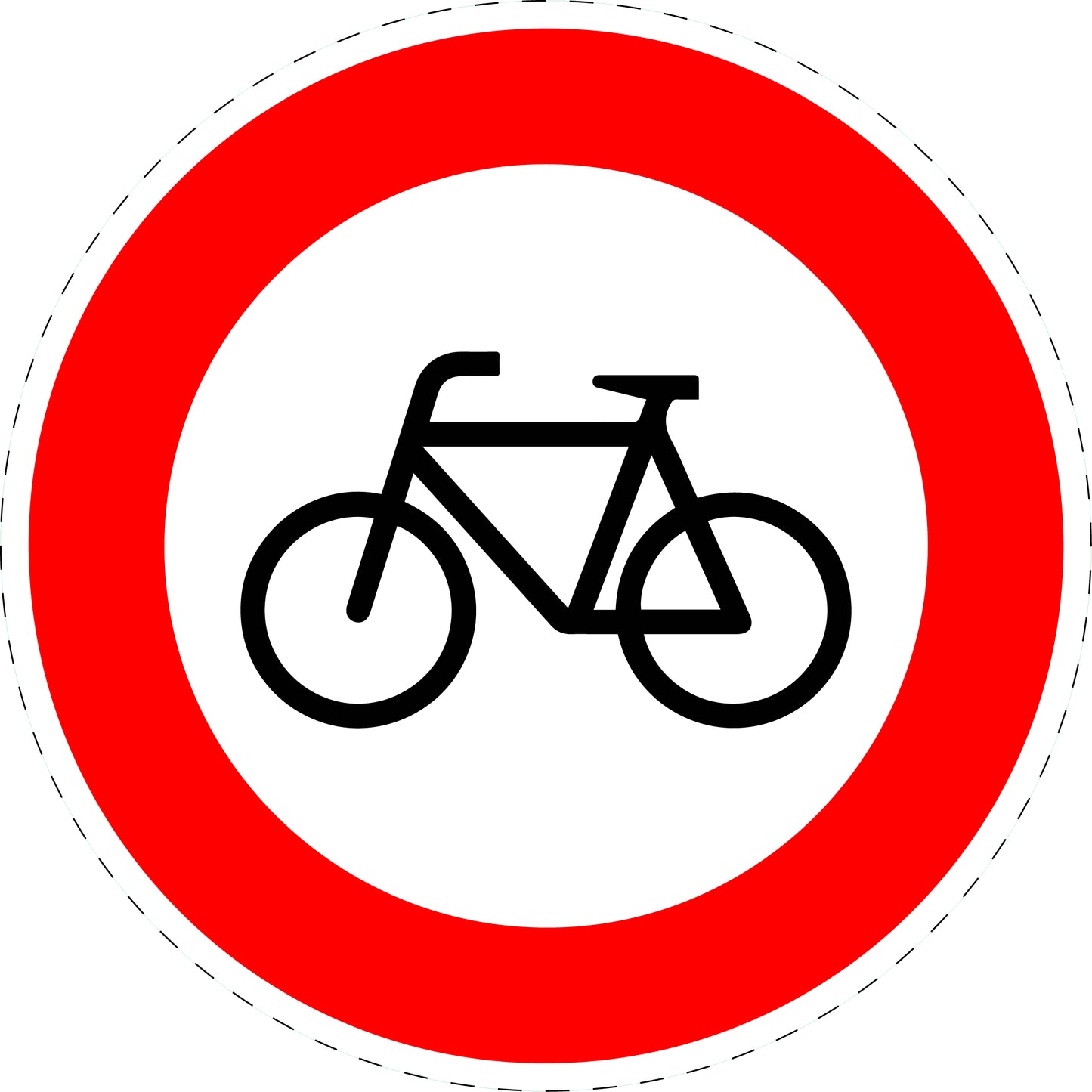1 pièce panneau de signalisation "Interdiction aux vélos" 2-15 cm - F-Verk-254