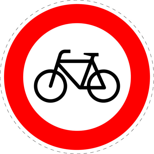 1 pièce panneau de signalisation "Interdiction aux vélos" 20-70 cm - F-Verk-254
