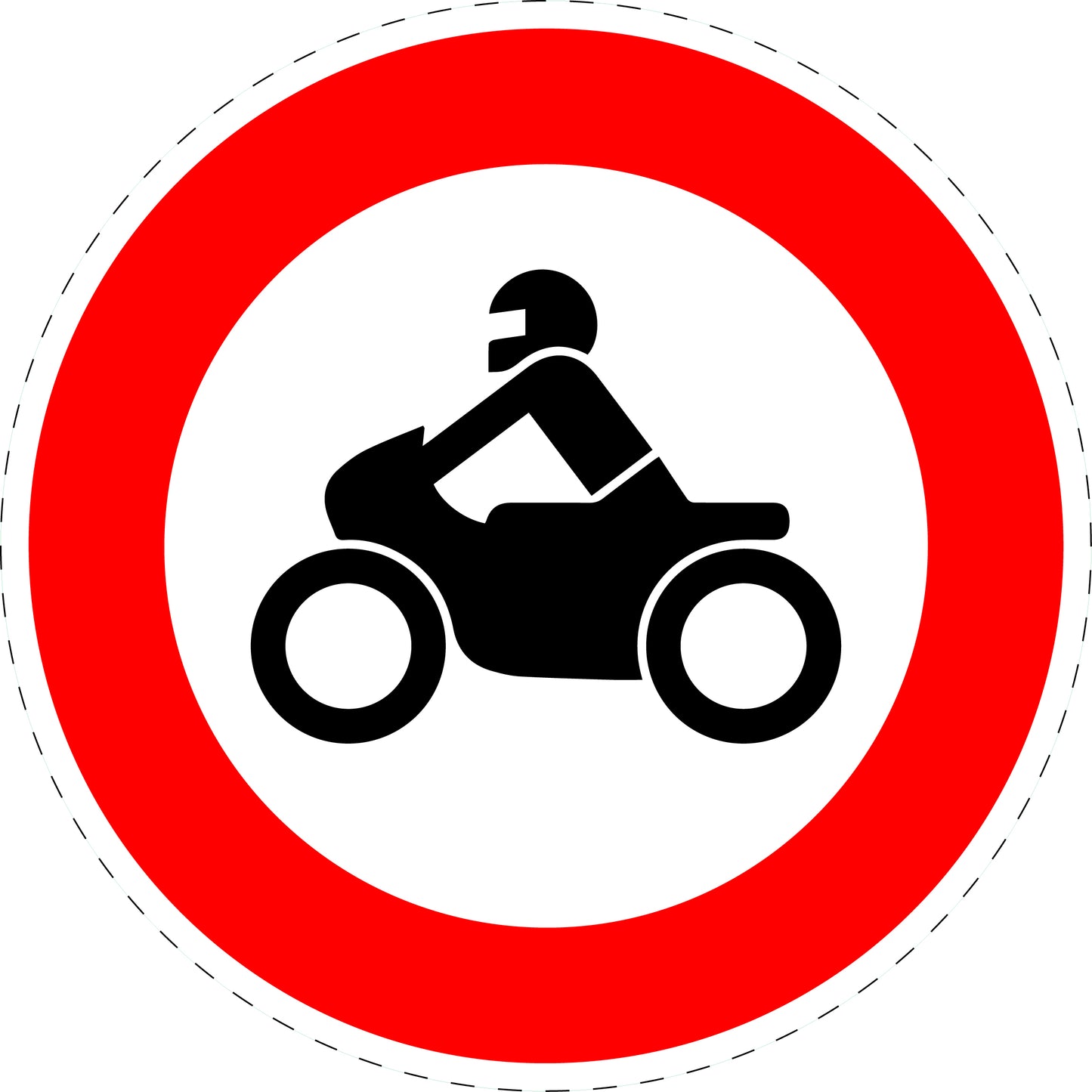 1 pièce panneau de signalisation "Interdiction aux motos, cyclomoteurs ou scooters" 2-15 cm - F-Verk-255
