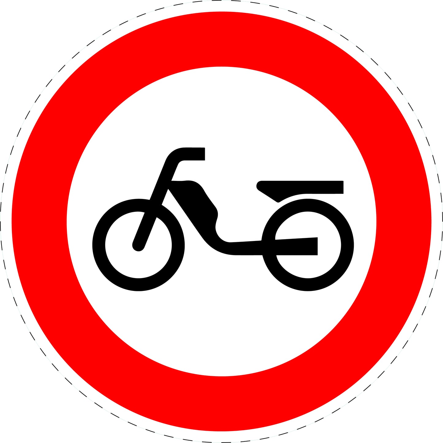 1 pièce panneau de signalisation "Interdiction aux cyclomoteurs" 2-15 cm - F-Verk-256