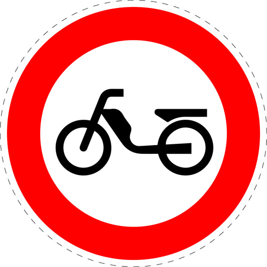 1 pièce panneau de signalisation "Interdiction aux cyclomoteurs" 2-15 cm - F-Verk-256