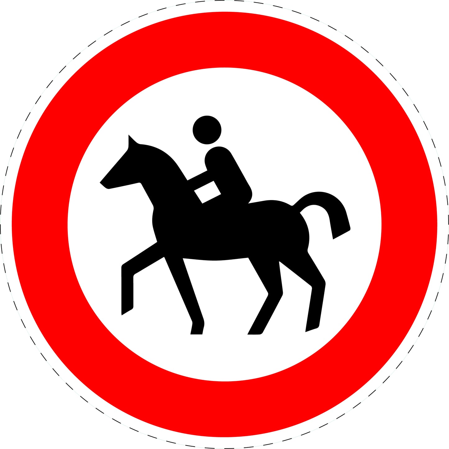1 pièce panneau de signalisation "Interdiction aux cavaliers" 2-15 cm - F-Verk-258
