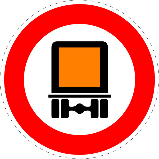 1 pièce panneau de signalisation "Interdiction aux véhicules transportant des matières dangereuses" 20-70 cm - F-Verk-261