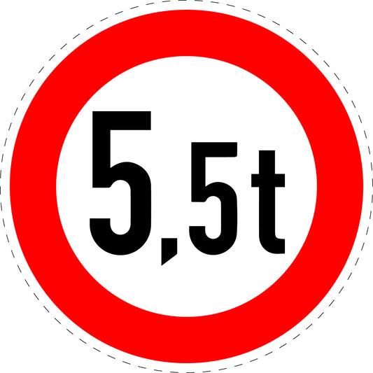 1 pièce panneau de signalisation "Poids total autorisé" 2-15 cm - F-Verk-262