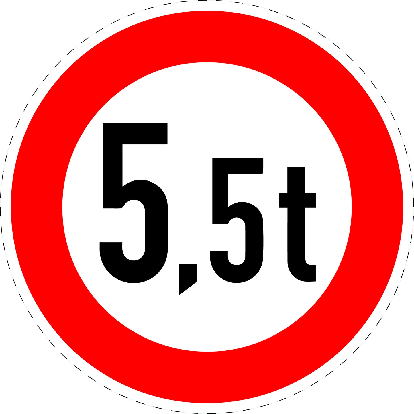 1 pièce panneau de signalisation "Poids total autorisé" 20-70 cm - F-Verk-262