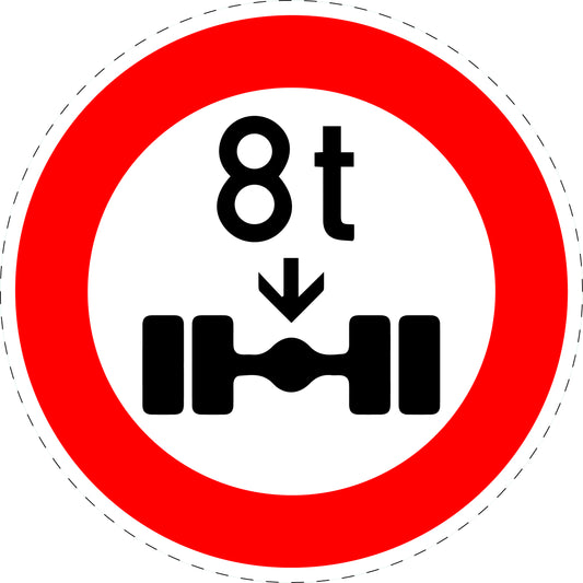 1 pièce panneau de signalisation "Charge par essieu maximale" 20-70 cm - F-Verk-263