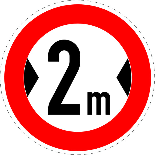1 pièce panneau de signalisation "Largeur maximale" 2-15 cm - F-Verk-264