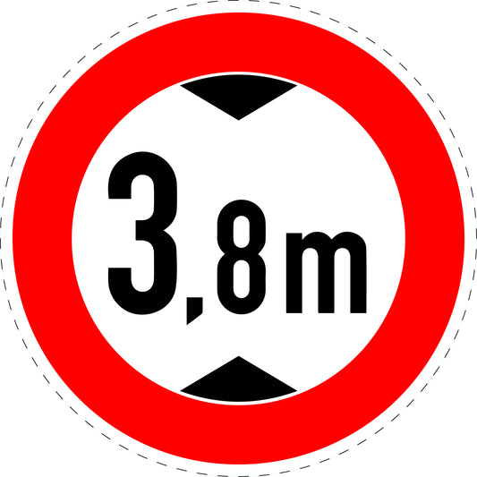 1 pièce panneau de signalisation "Hauteur maximale" 20-70 cm - F-Verk-265