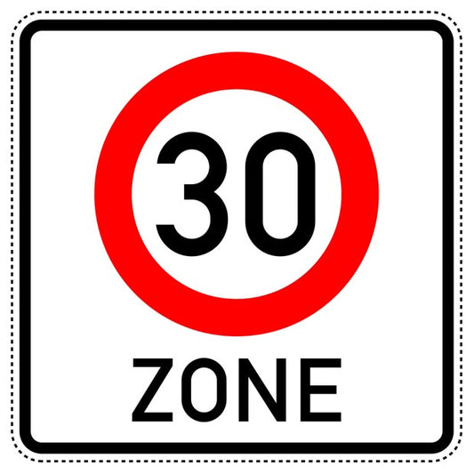 1 Pièce panneau de signalisation "Début de zone 30 km/h" – 20-70 cm – F-Verk-274-1-50