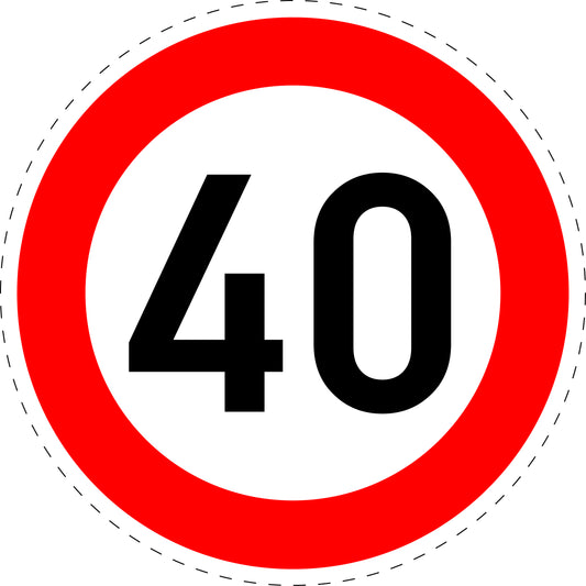 1 pièce panneau de signalisation "Limite de vitesse maximale 40 km/h" – 2-15 cm – F-Verk-274-54