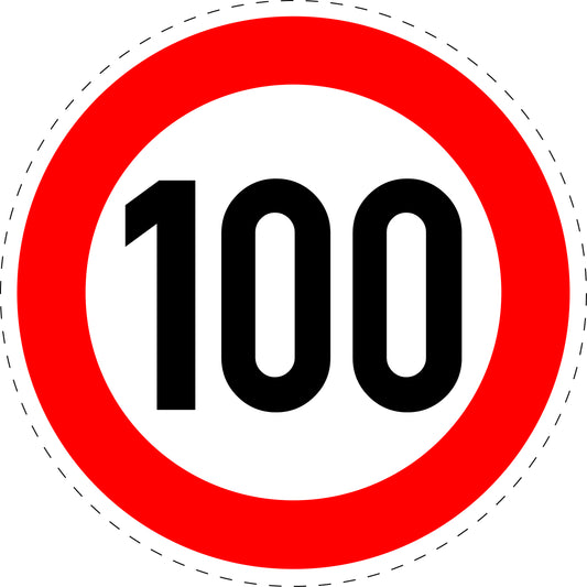 1 pièce panneau de signalisation "Limite de vitesse maximale 100 km/h" – 2-15 cm – LH-Verk-274-60