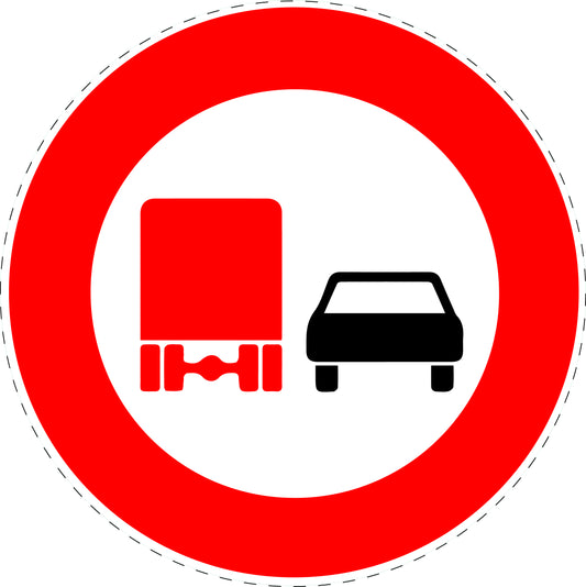 1 pièce panneau de signalisation "Interdiction de dépasser pour véhicules motorisés de plus de 3,5 tonnes" – 20-70 cm – F-Verk-277