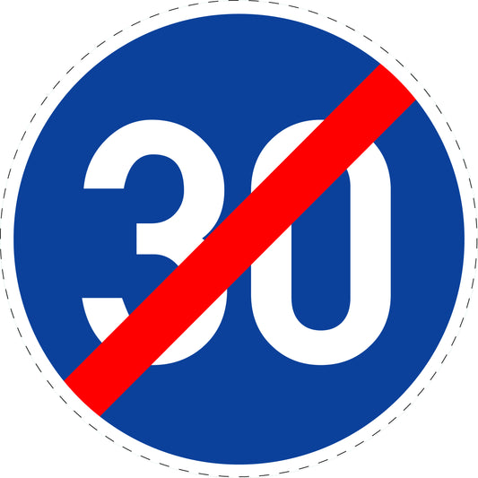 1 pièce panneau de signalisation "Fin de la vitesse minimale prescrite" – 2-15 cm – -F-Verk-279