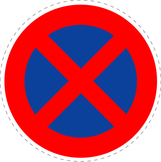 1 pièce de panneau de signalisation "Stationnement interdit (sans flèches directionnelles)" gauche 20–70 cm -F-Verk-283-50