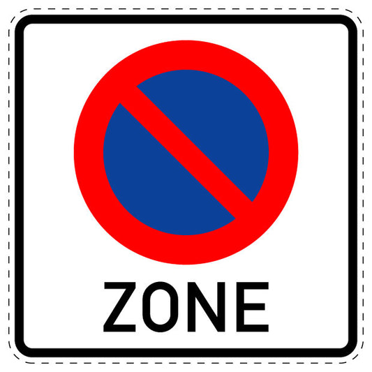 1 pièce de panneau de signalisation "Début de zone de stationnement interdit réglementé" 20–70 cm -F-Verk-290