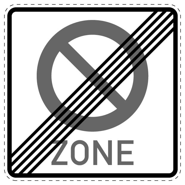 1 pièce de panneau de signalisation "Fin de zone de stationnement interdit réglementé" 2–15 cm -F-Verk-292-50