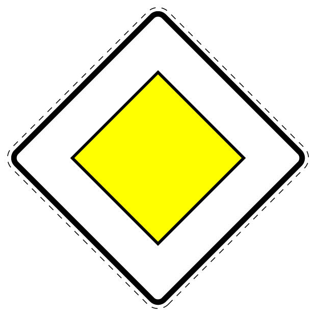 1 pièce de panneau de signalisation "Route prioritaire" 2–15 cm -F-Verk-306