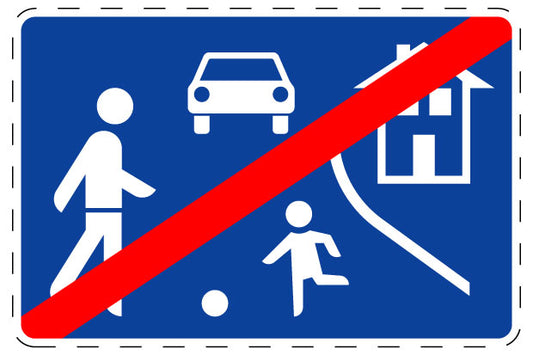 1 pièce de panneau de signalisation "Fin de zone de circulation apaisée" 2–15 cm F-Verk-326-50