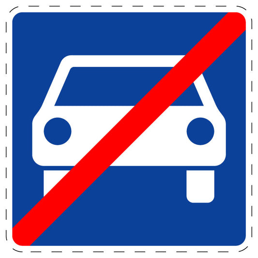 1 pièce de panneau de signalisation "Fin de voie réservée aux véhicules motorisés" 20–70 cm F-Verk-336